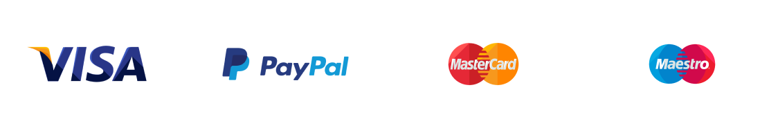 Accepted payment methods: Visa, PayPal, Mastercard, and Discover